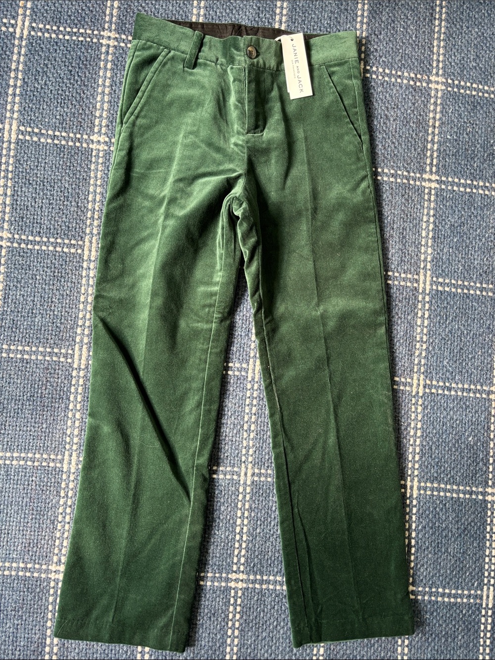 BNWT Janie and Jack Boys sz 10 Hunter Green Velvet Holiday Pants